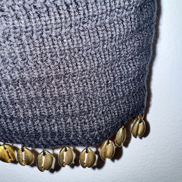Black Knit Tank Top with Shells - Picture 4 of 4